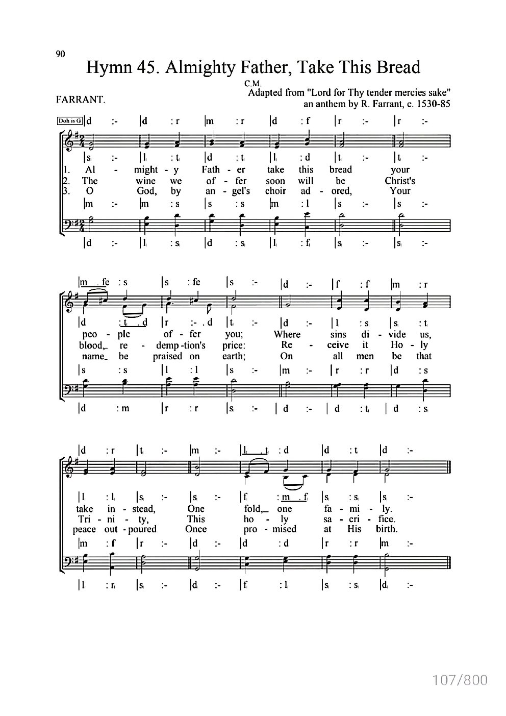 Hymn 45. Almighty Father, Take This Bread