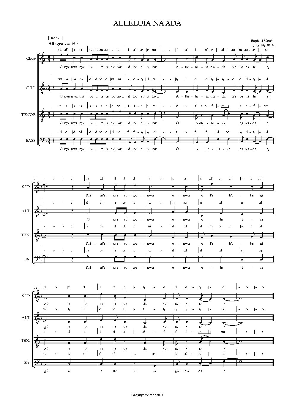 ALLELUIA NA ADA