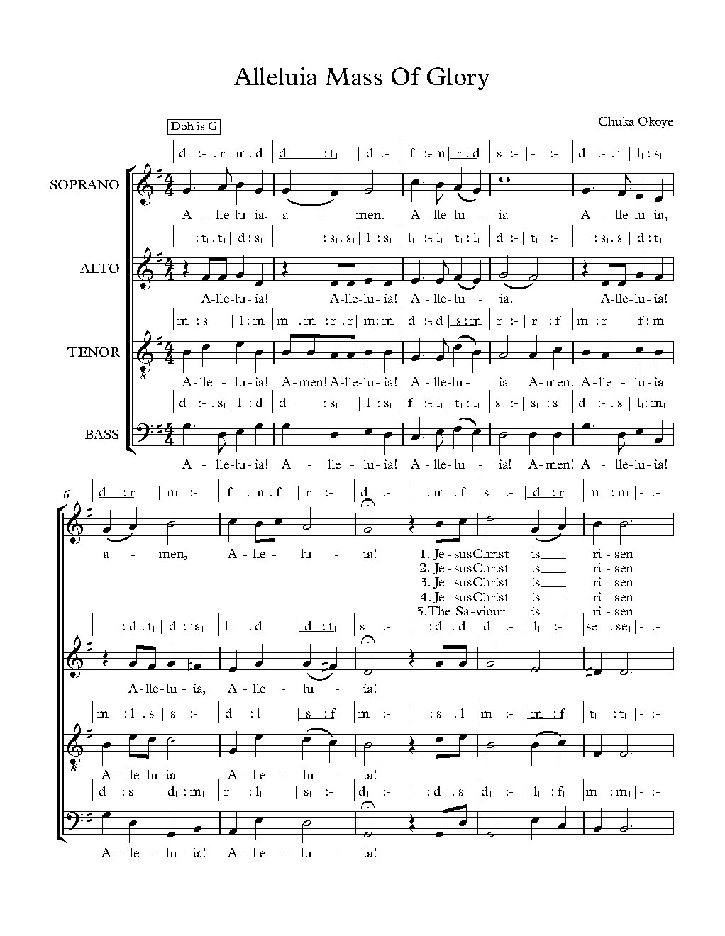 Alleluia Mass Of Glory