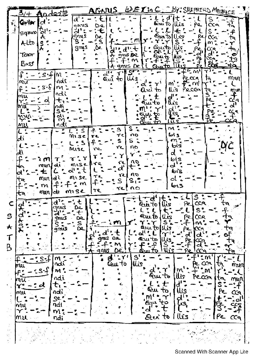 AGNUS DEI in C
