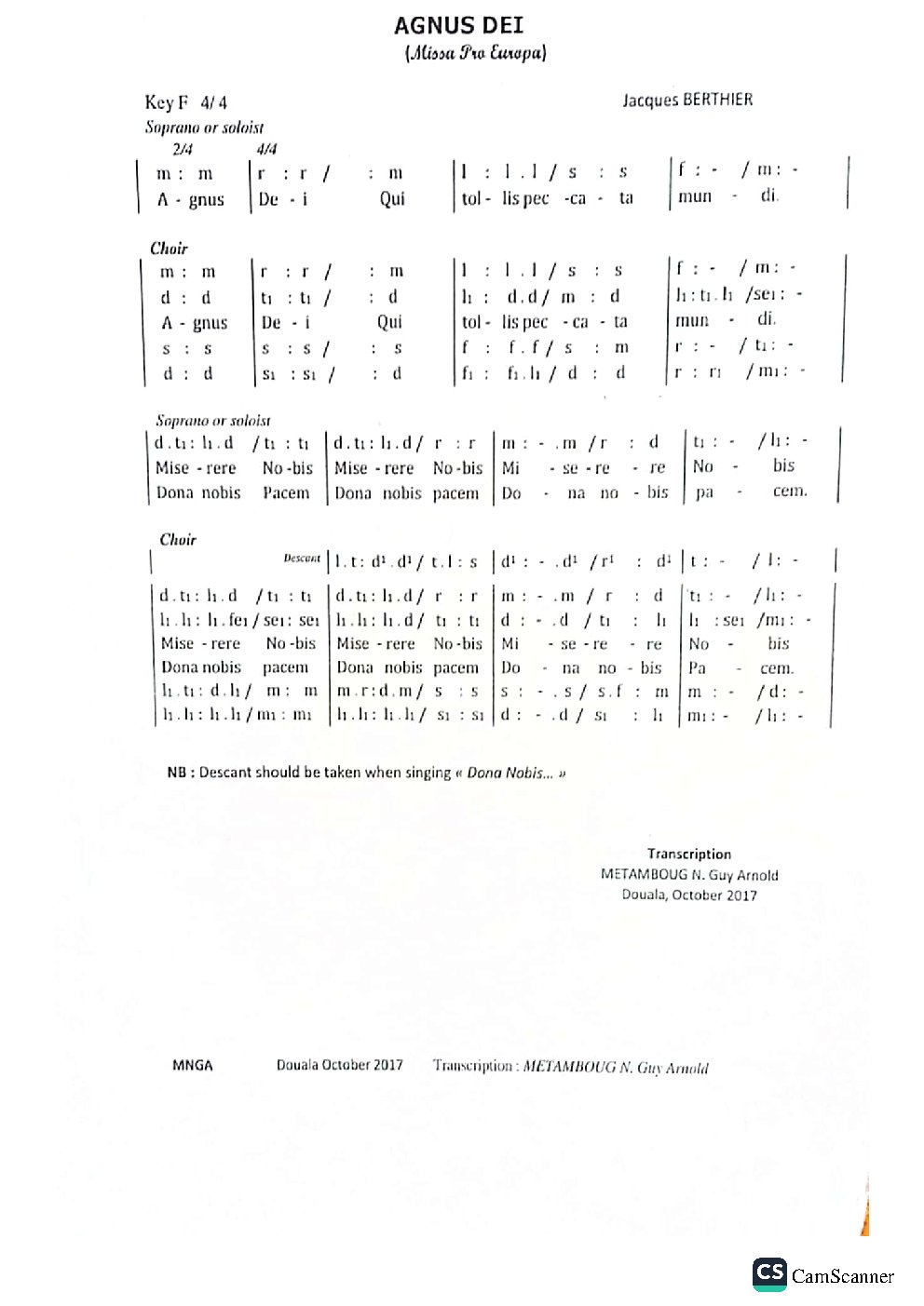 AGNUS DEI (Missa Pro Europa)