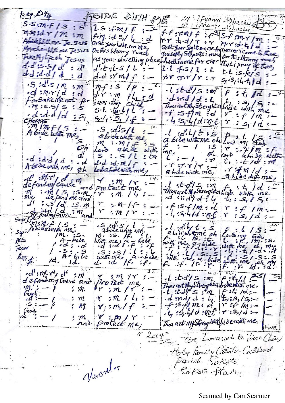 ABIDE WITH ME - Choir Script PDF Thumbnail