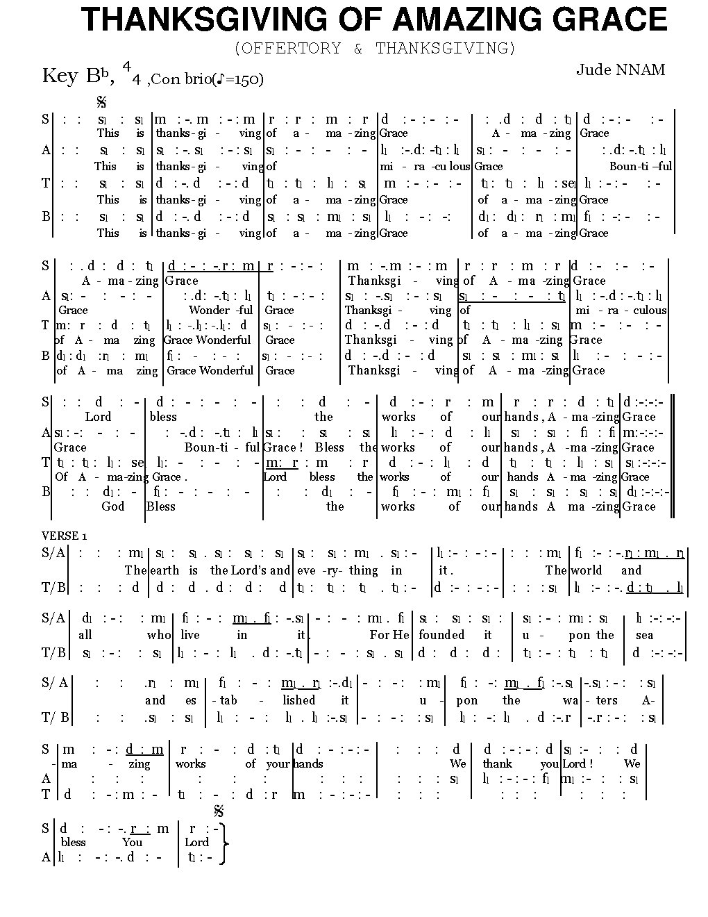 THANKSGIVING OF AMAZING GRACE
