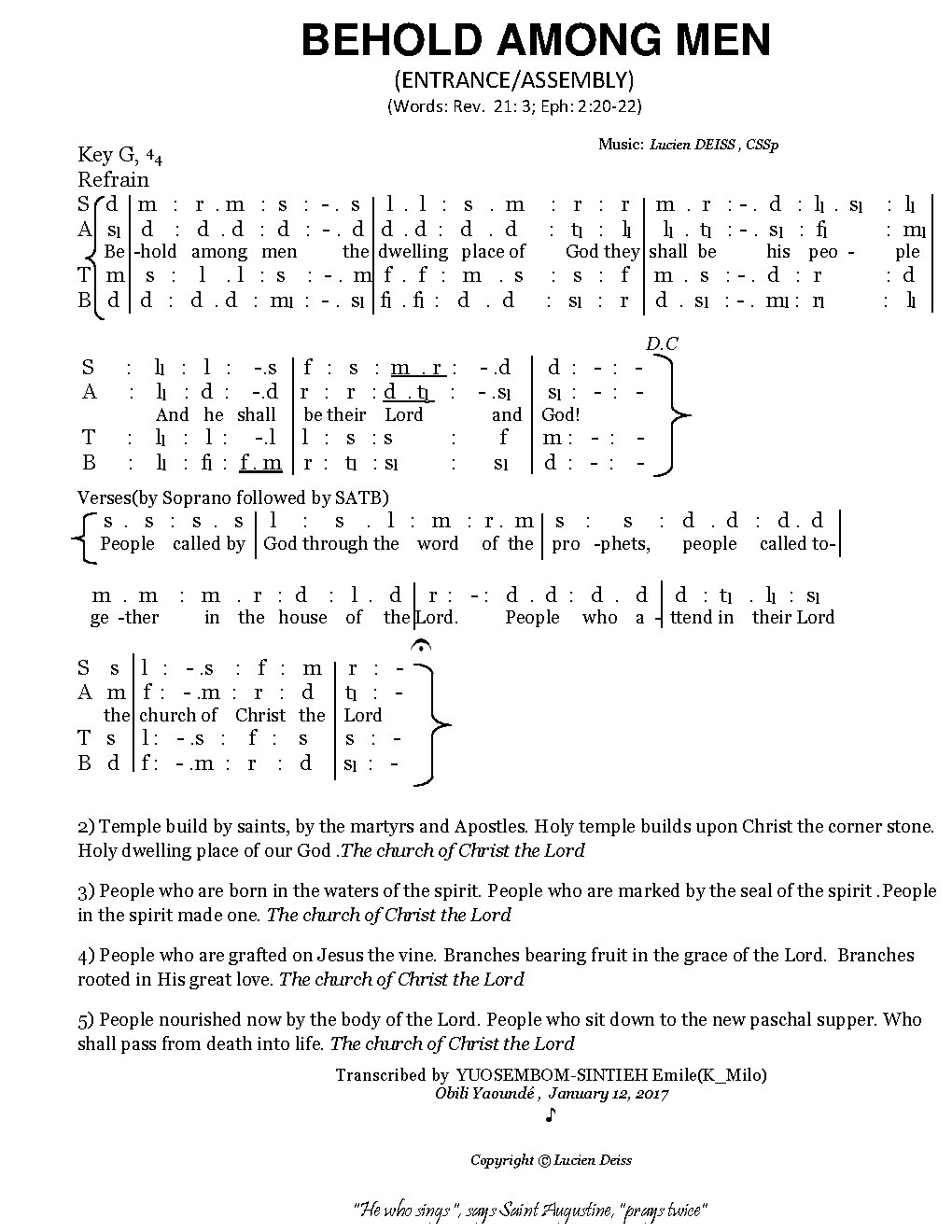 BEHOLD AMONG MEN - Choir Script PDF Thumbnail