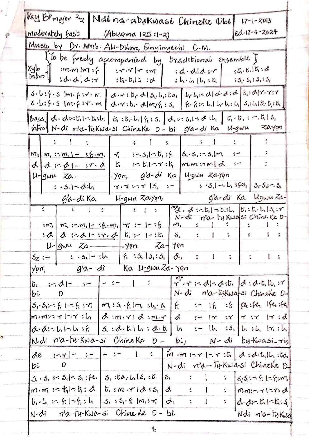 Ndi na-atukwasi Chineke Obi (Abuoma 125:1-2)