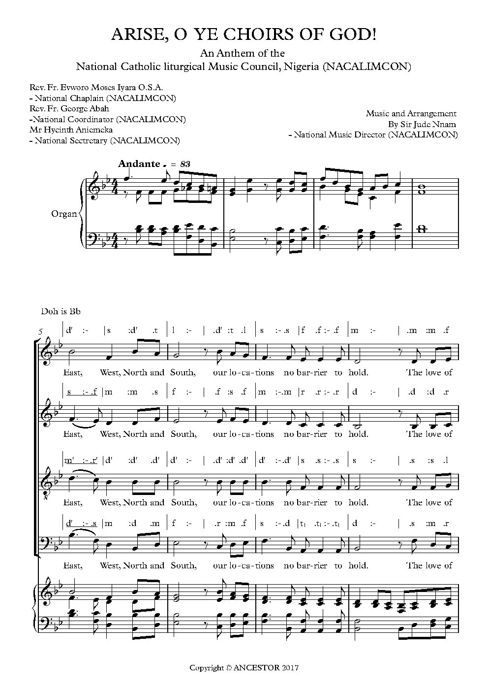 ARISE, O YE CHOIRS OF GOD!