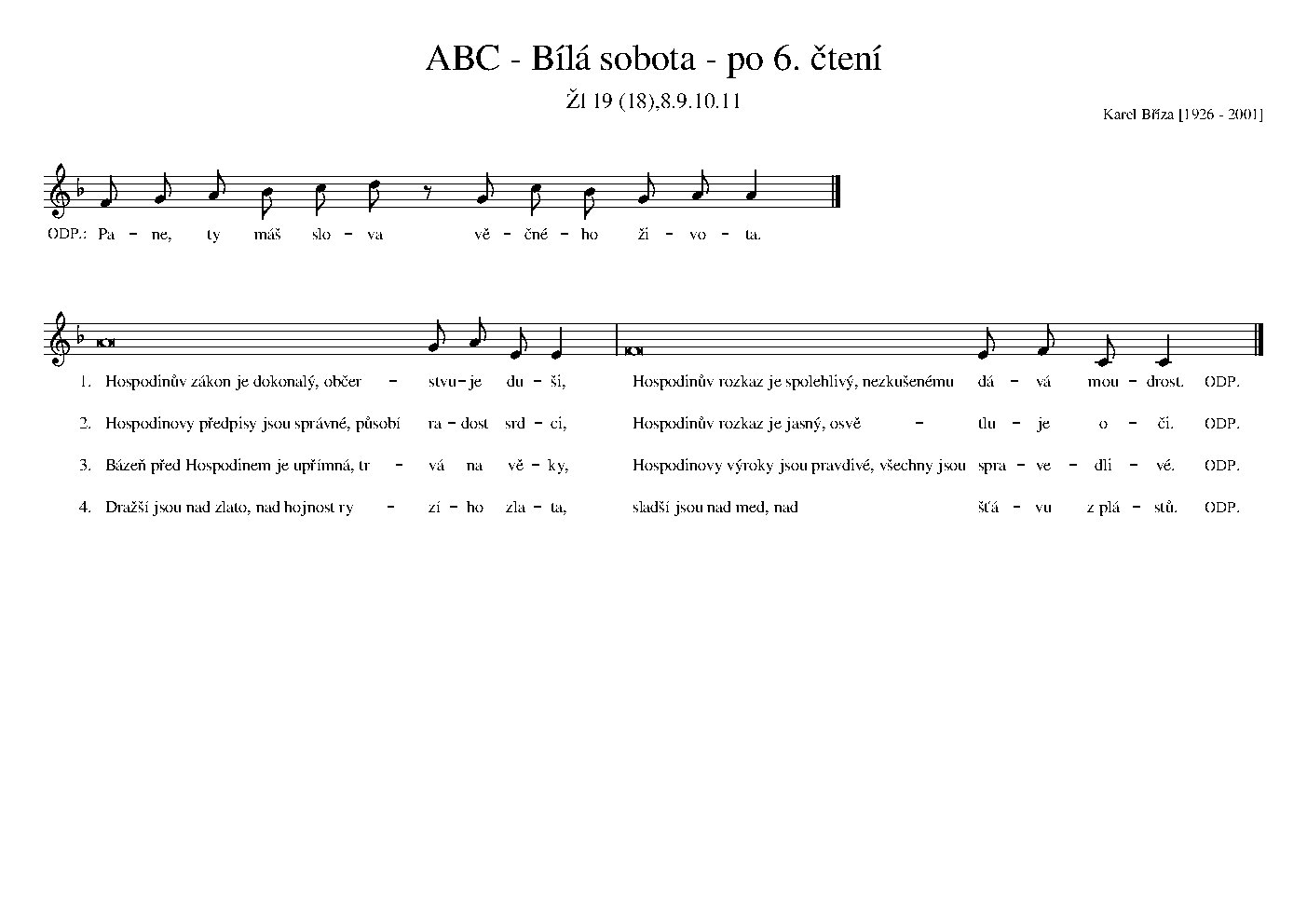 ABC - Bílá sobota - po 6. čtení