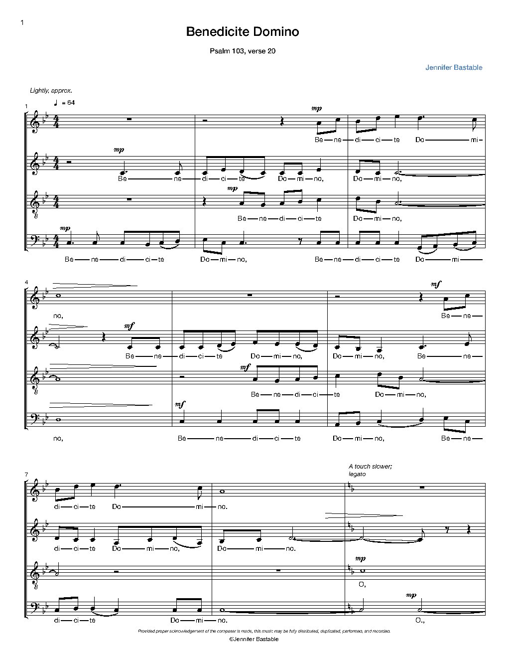Benedicite Domino - Choir Script PDF Thumbnail