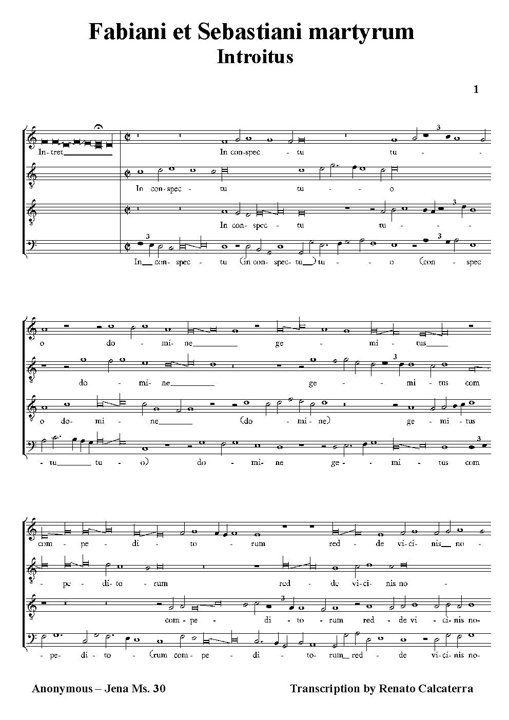 Fabiani et Sebastiani martyrum-Introitus - Choir Script PDF Thumbnail