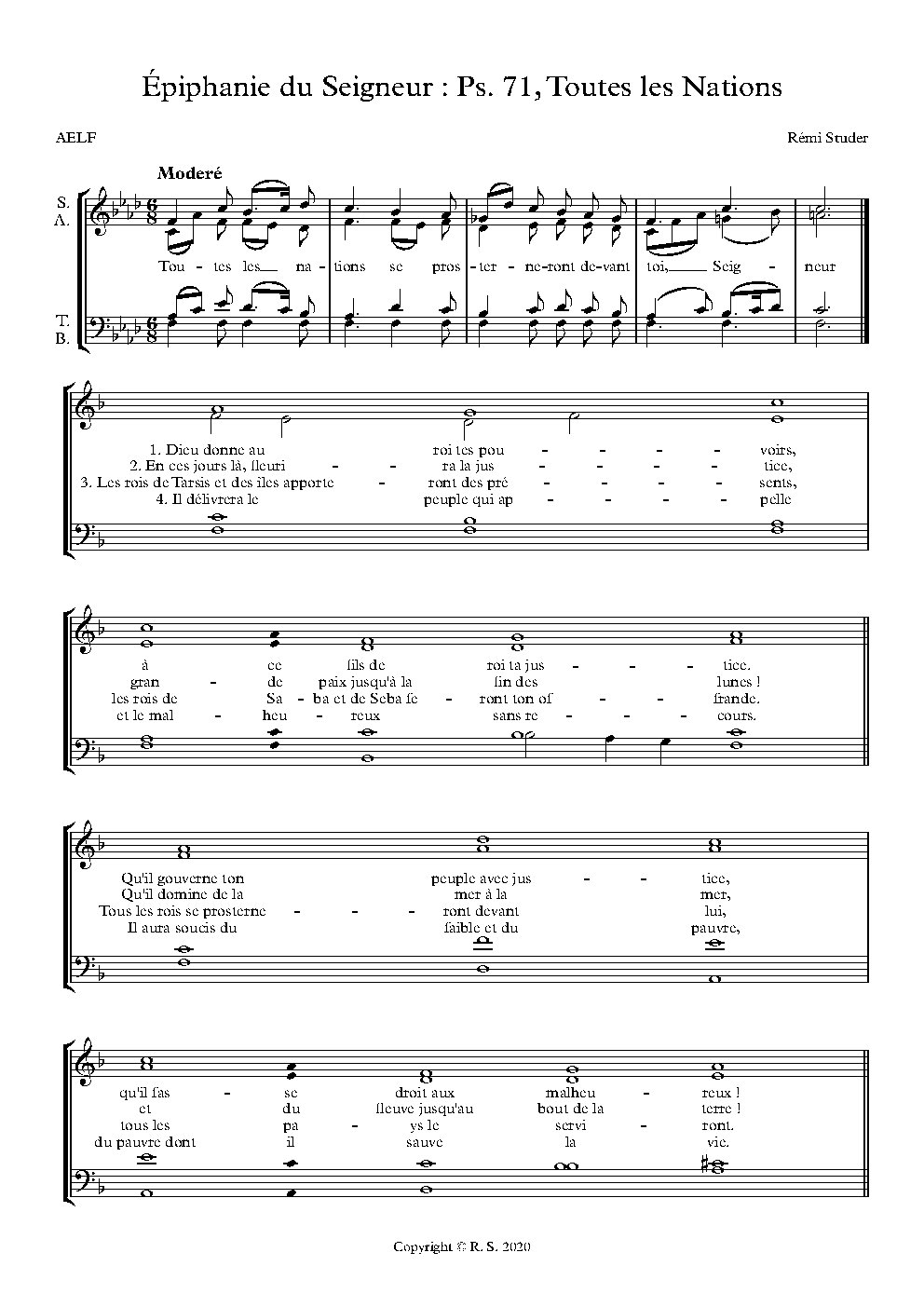 Épiphanie du Seigneur, Ps. 71 : Toutes les Nations