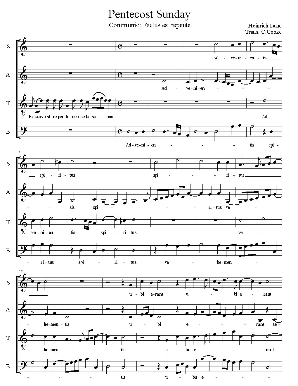Factus est repente - Choir Script PDF Thumbnail