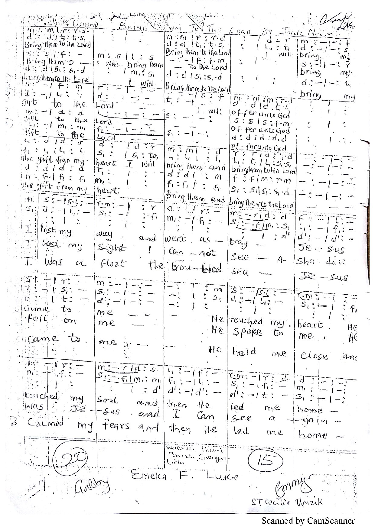 (Off) Bring Them To The Lord - Jude Nnam - Download Choir Script PDF