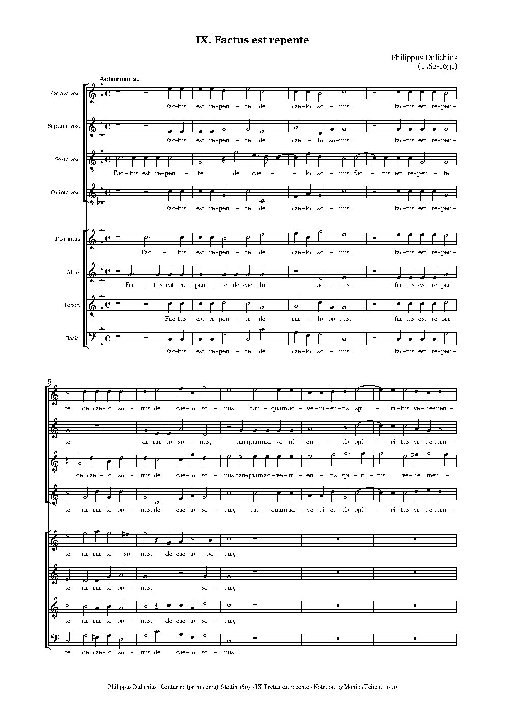 Factus est repente - Choir Script PDF Thumbnail