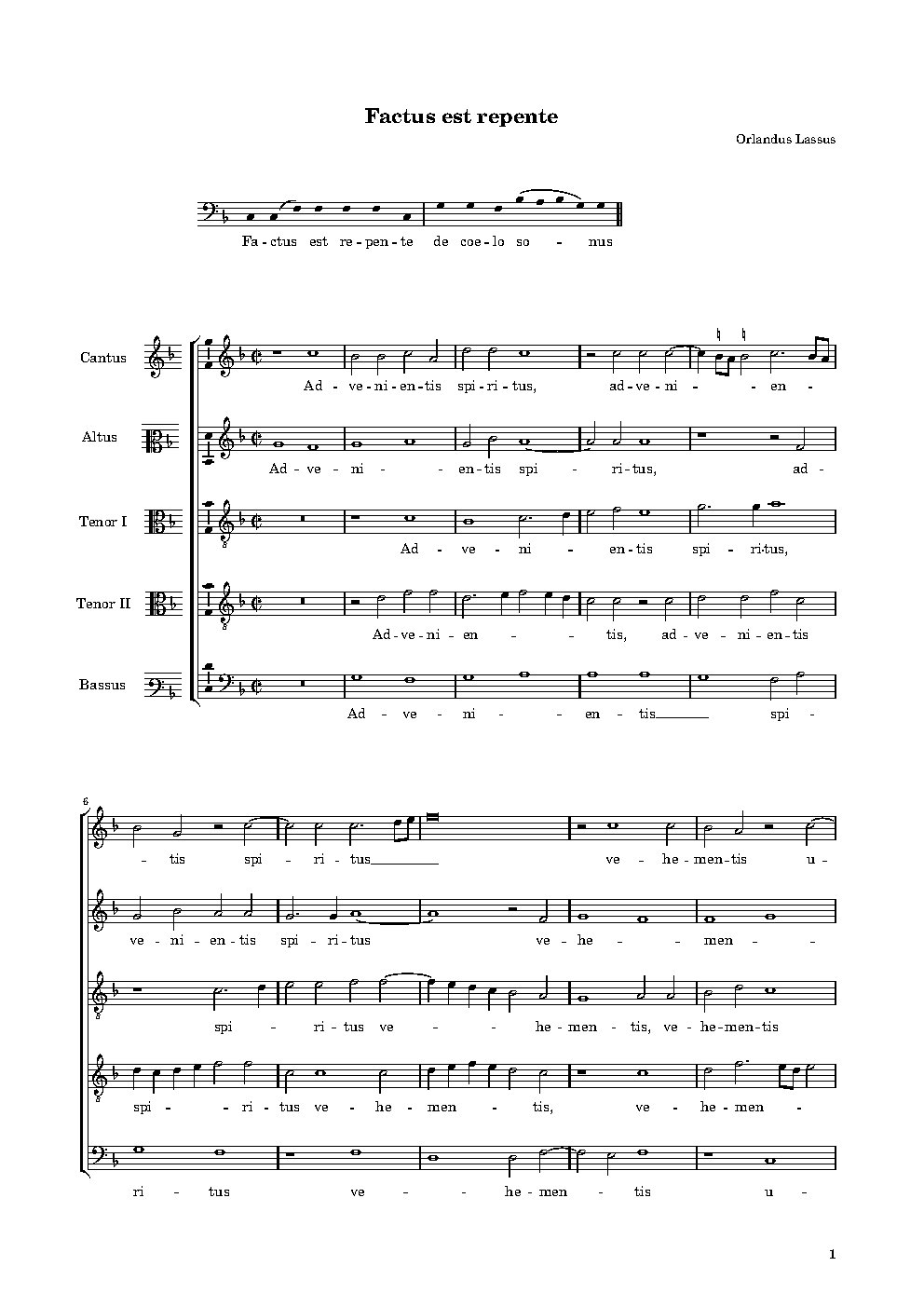 Factus est repente - Choir Script PDF Thumbnail