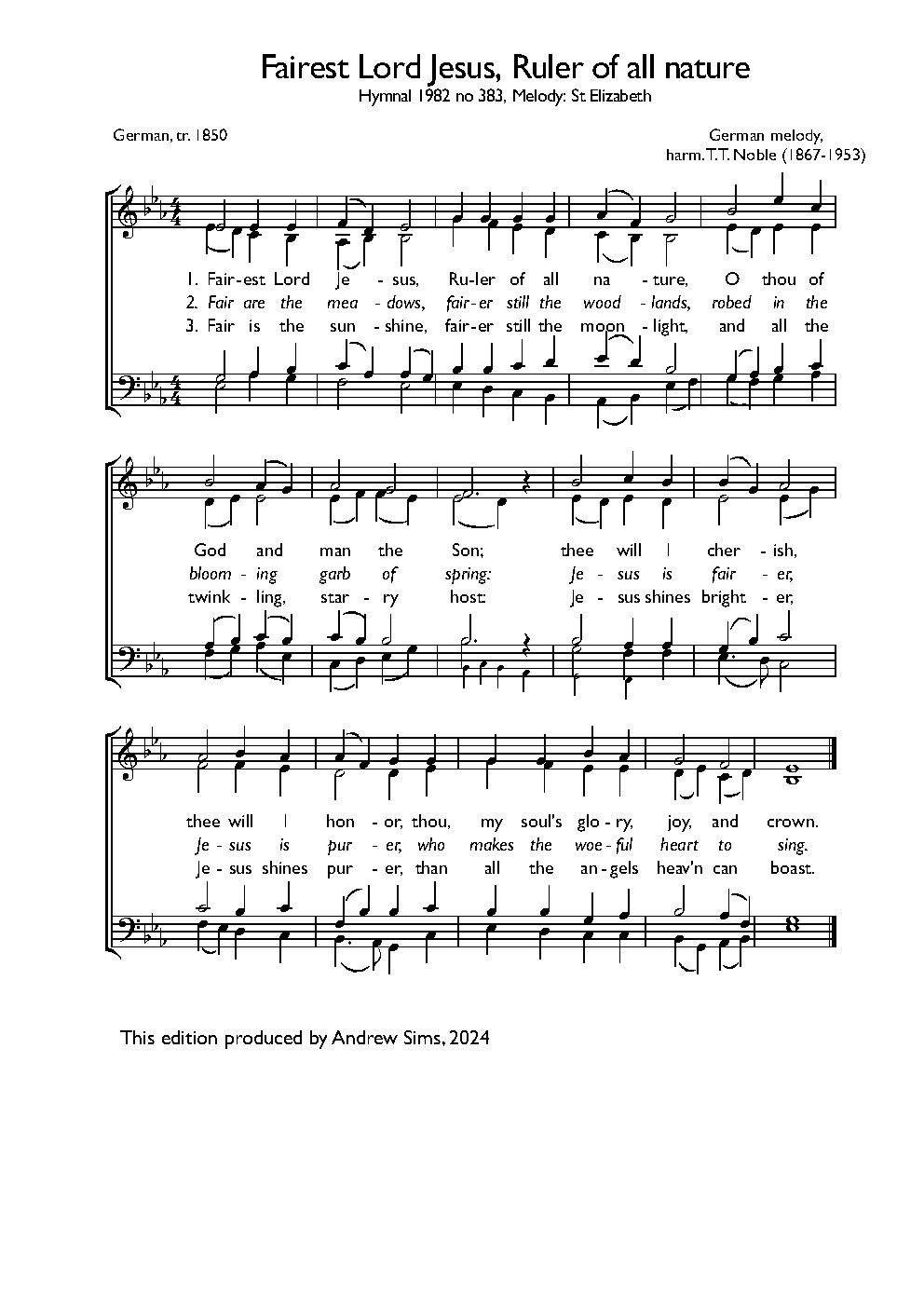 Fairest Lord Jesus - Choir Script PDF Thumbnail