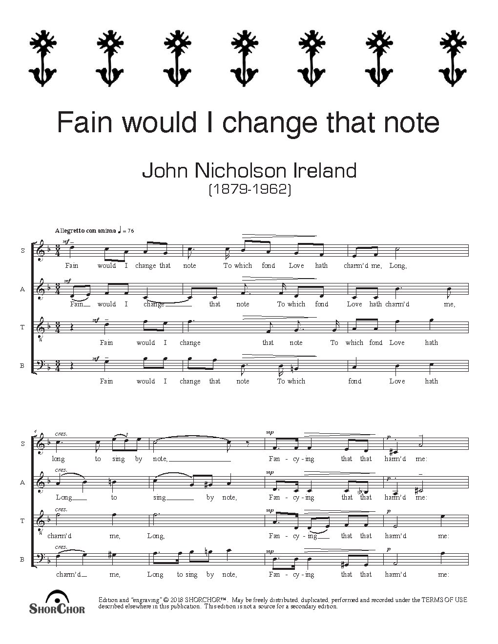 Fain would I change that note - Choir Script PDF Thumbnail