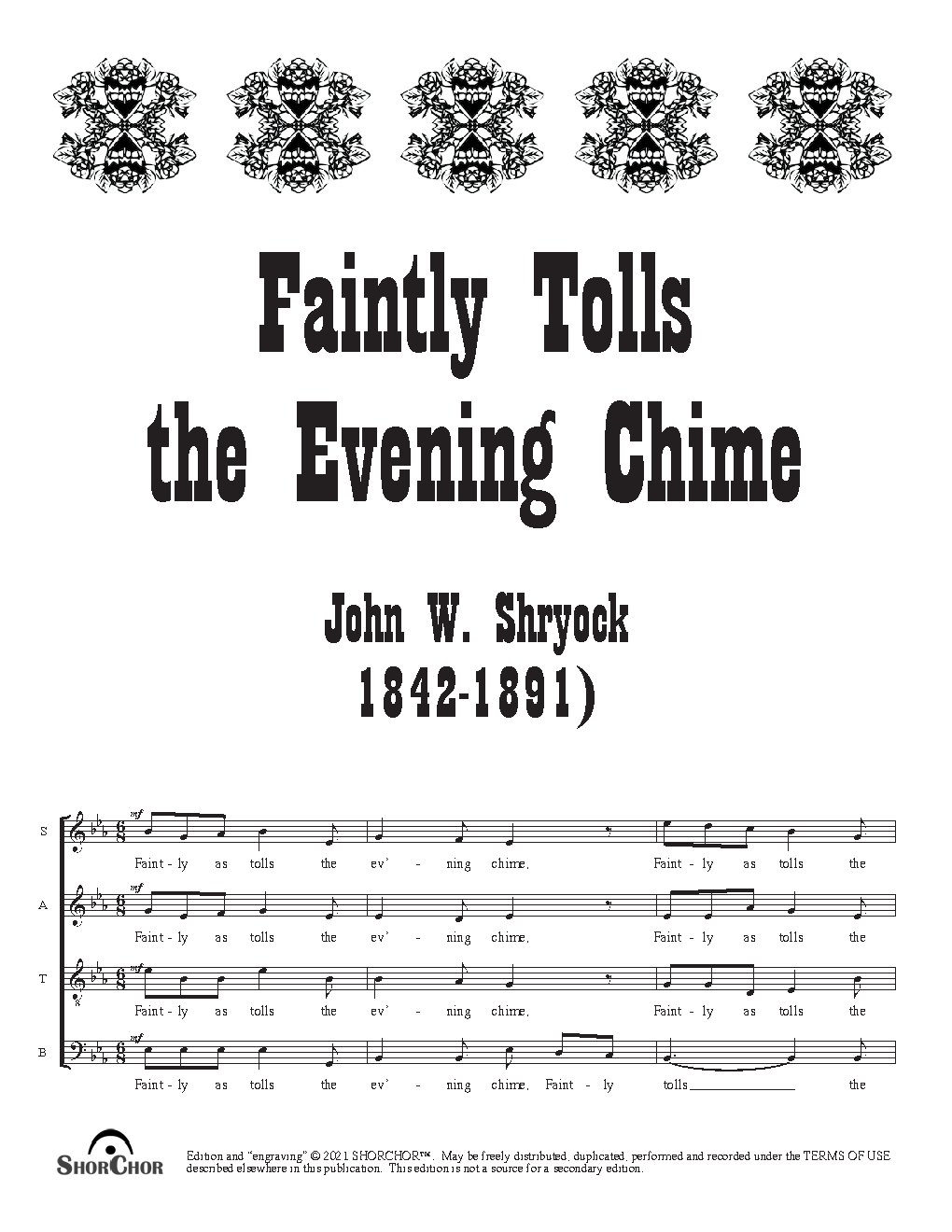 Faintly as tolls the evening chime - Choir Script PDF Thumbnail