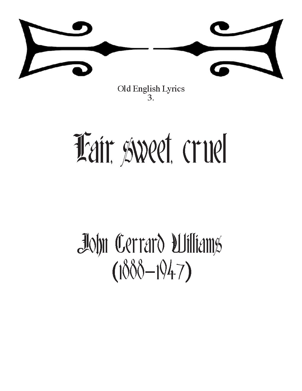 Fair, sweet, cruel - Choir Script PDF Thumbnail