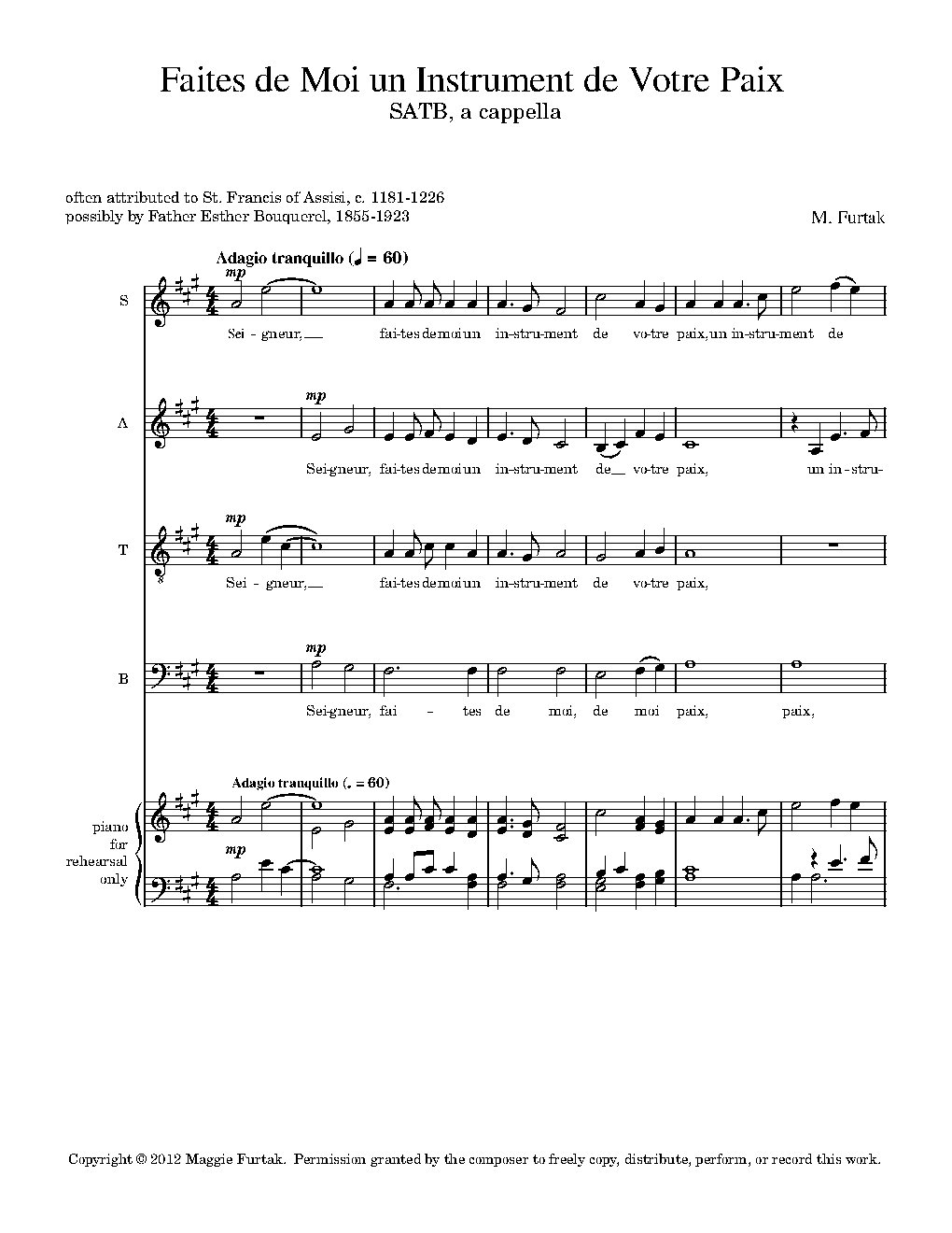 Faites de moi un instrument de votre paix