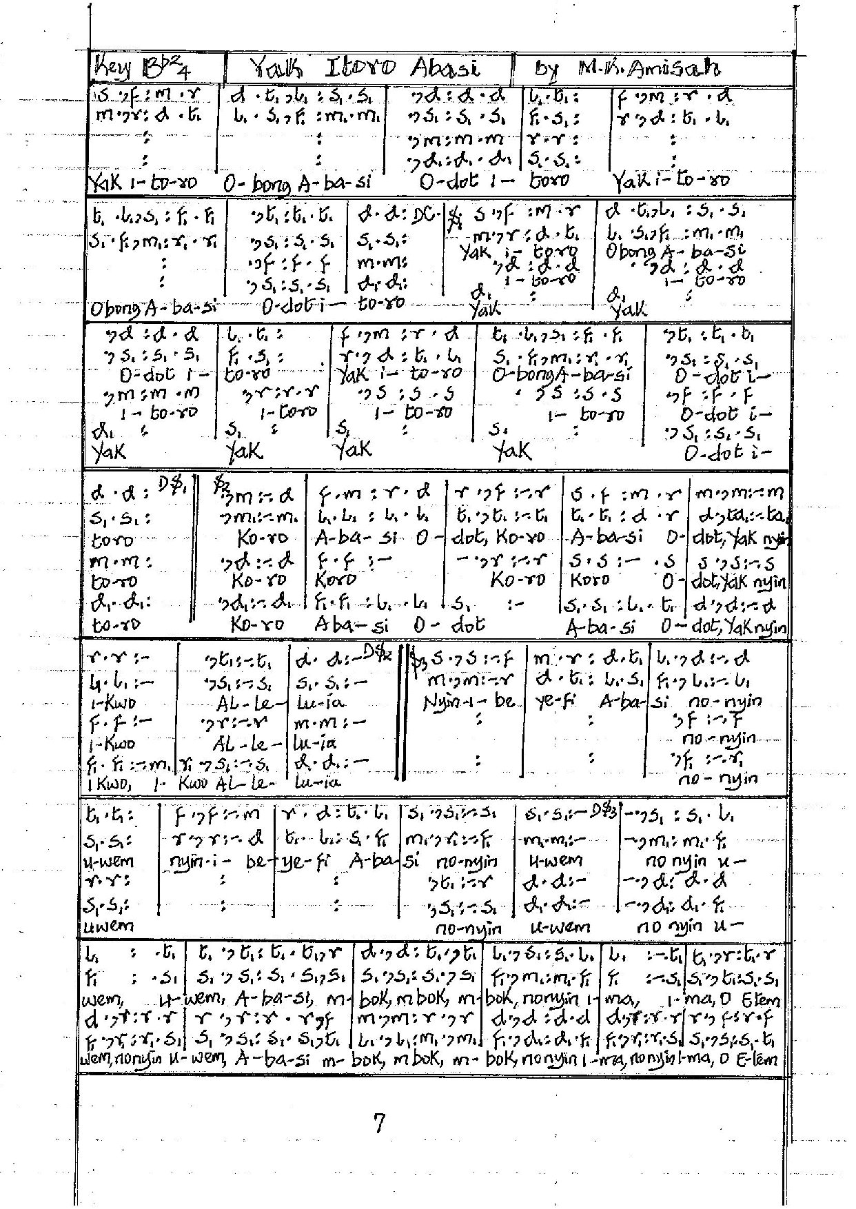 (Off) Yak Itoro - Download Choir Script PDF