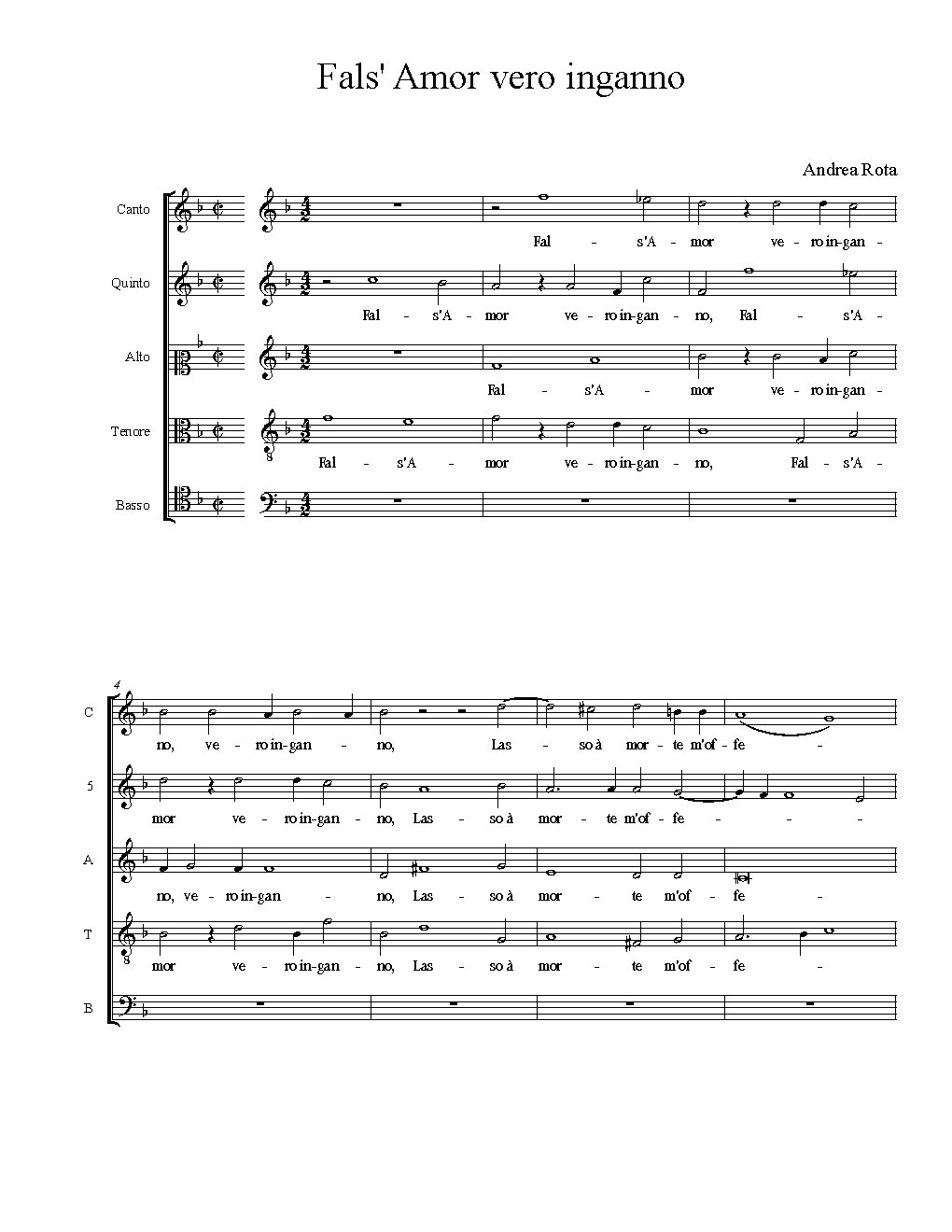 Fals'Amor, vero inganno - Choir Script PDF Thumbnail