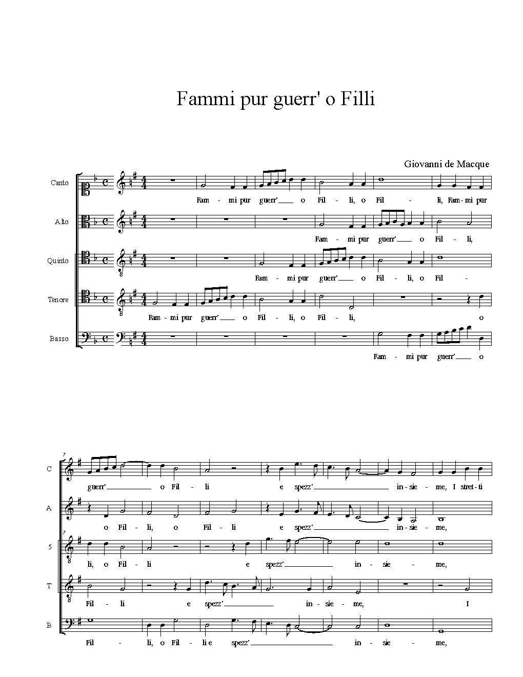 Fammi pur guerr' o Filli