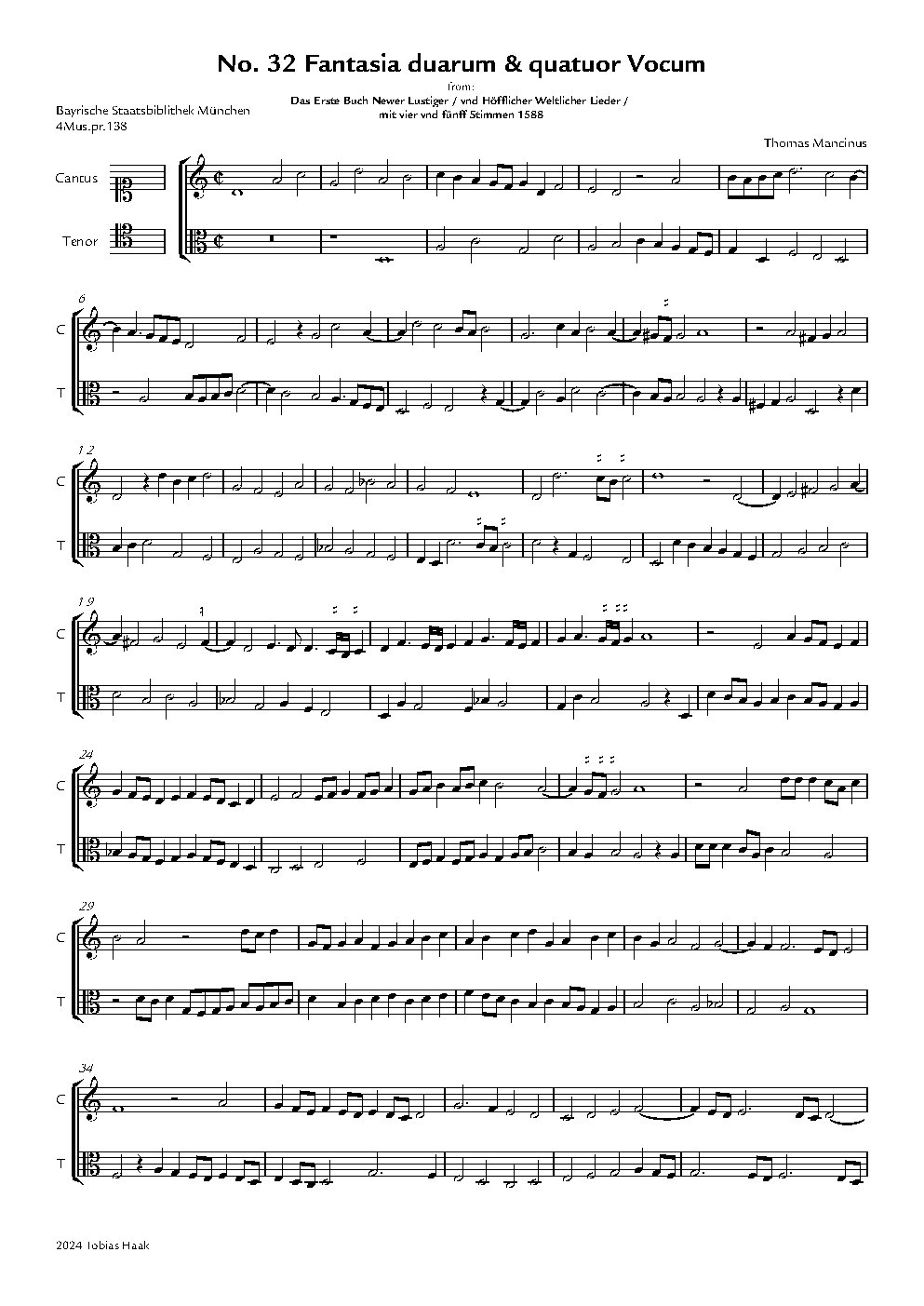 Fantasia duarum & quatuor Vocum