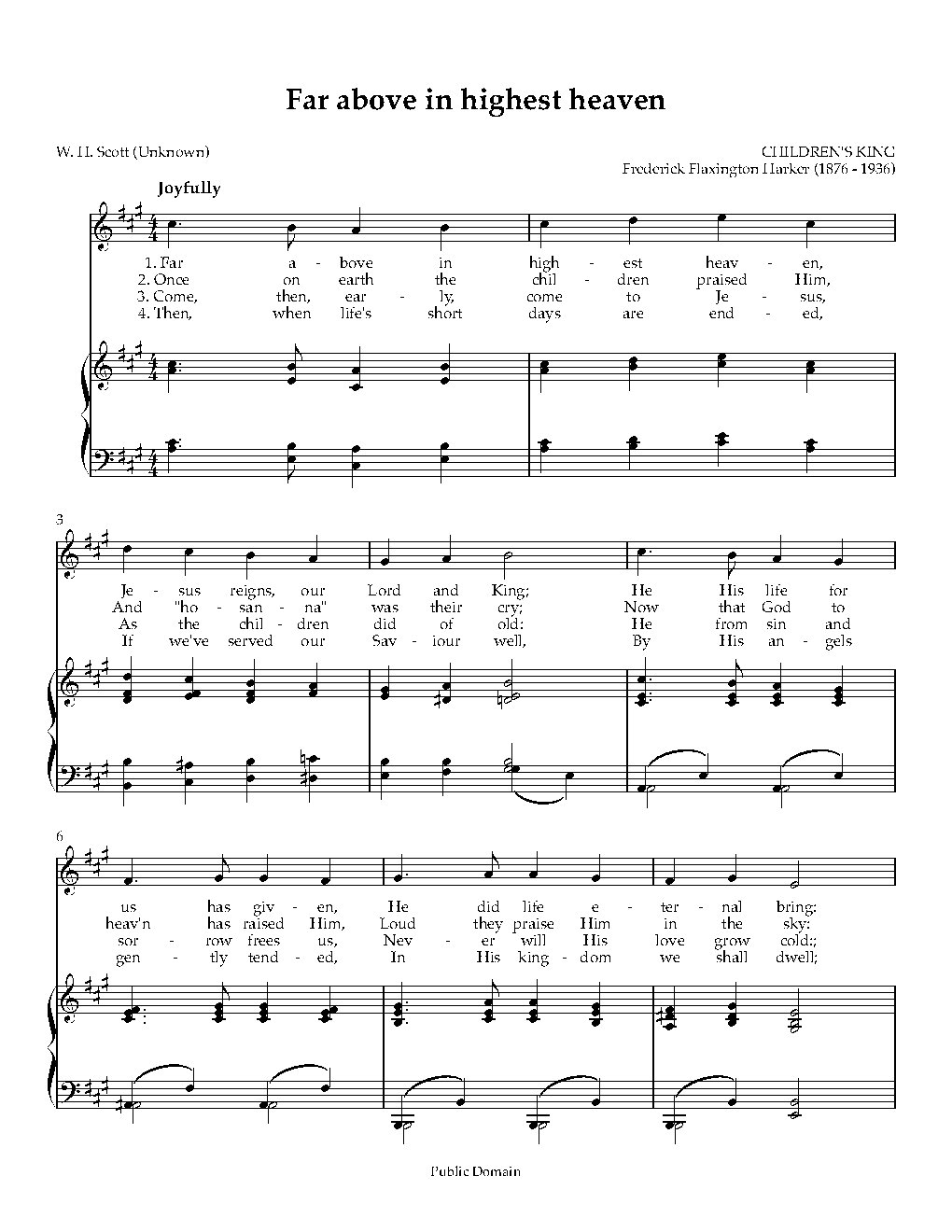 Far above in highest heaven - Choir Script PDF Thumbnail