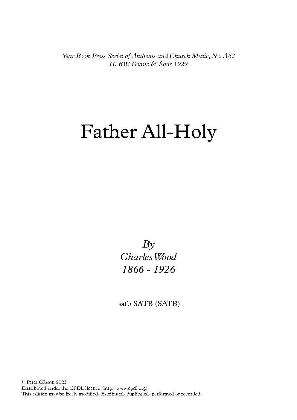 Father, all-holy
