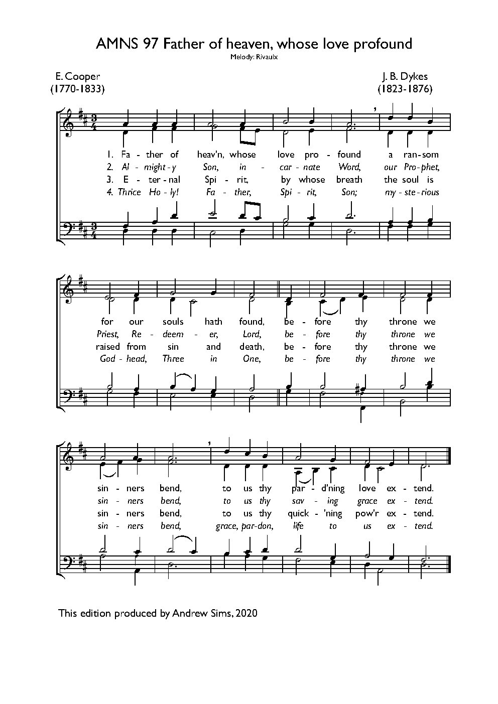 Father of heaven, whose love profound - Choir Script PDF Thumbnail