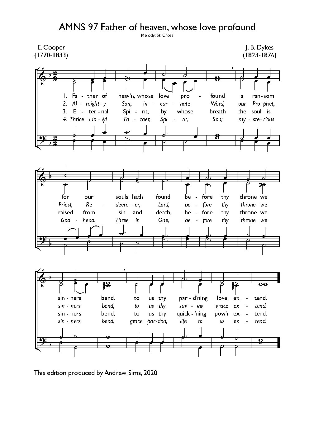 Father of heaven, whose love profound (II) - Choir Script PDF Thumbnail