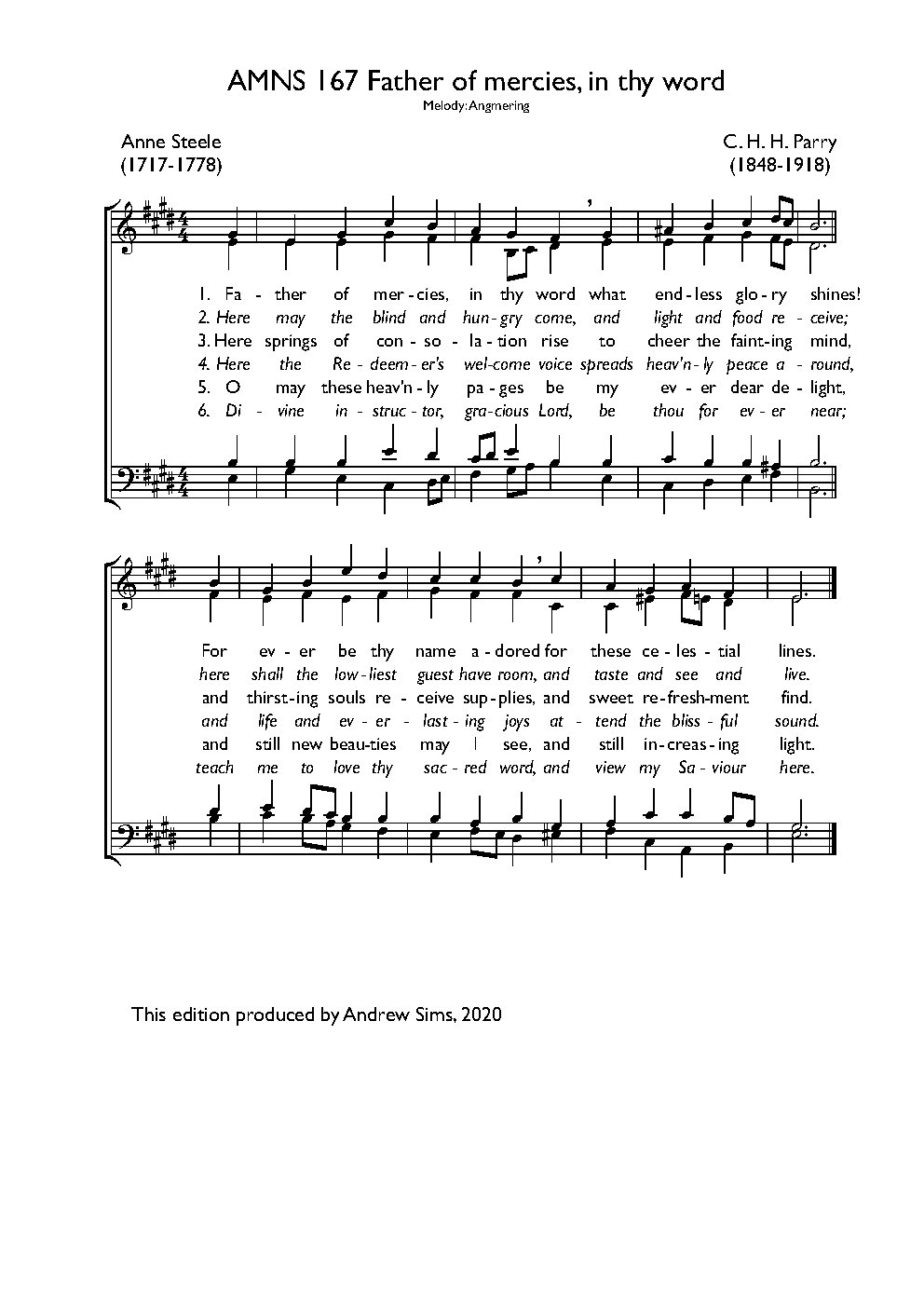Father of mercies, in thy word