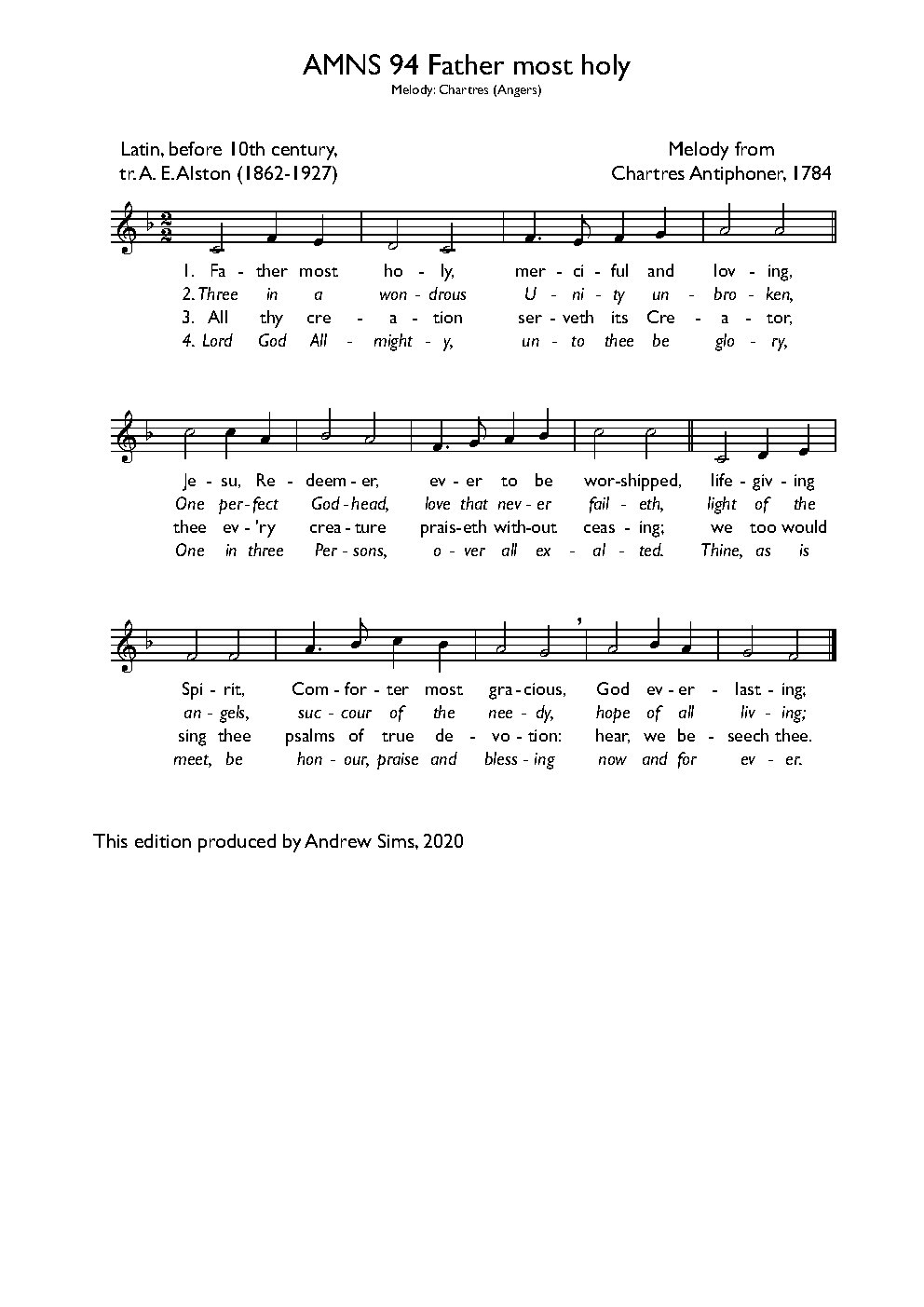 Father most holy, merciful and loving