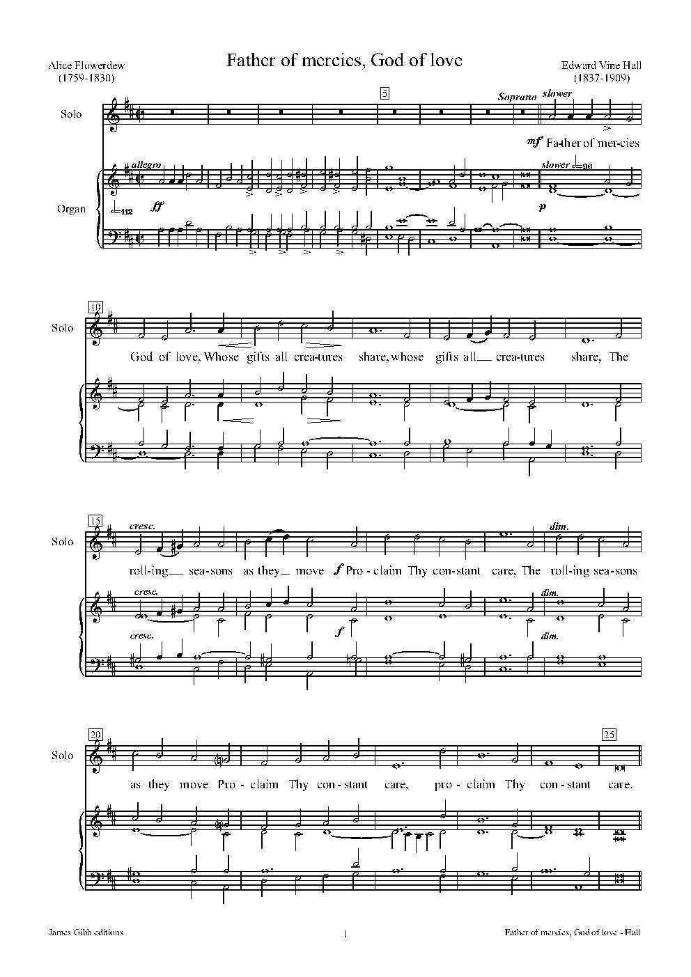 Father of mercies, God of love - Choir Script PDF Thumbnail