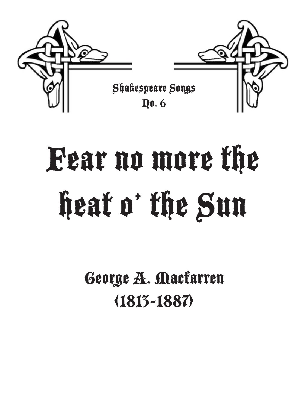 Fear no more the heat o' th' sun - Choir Script PDF Thumbnail