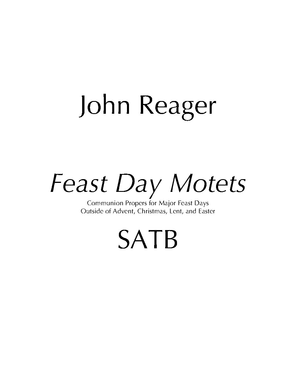 Feast Day Motets