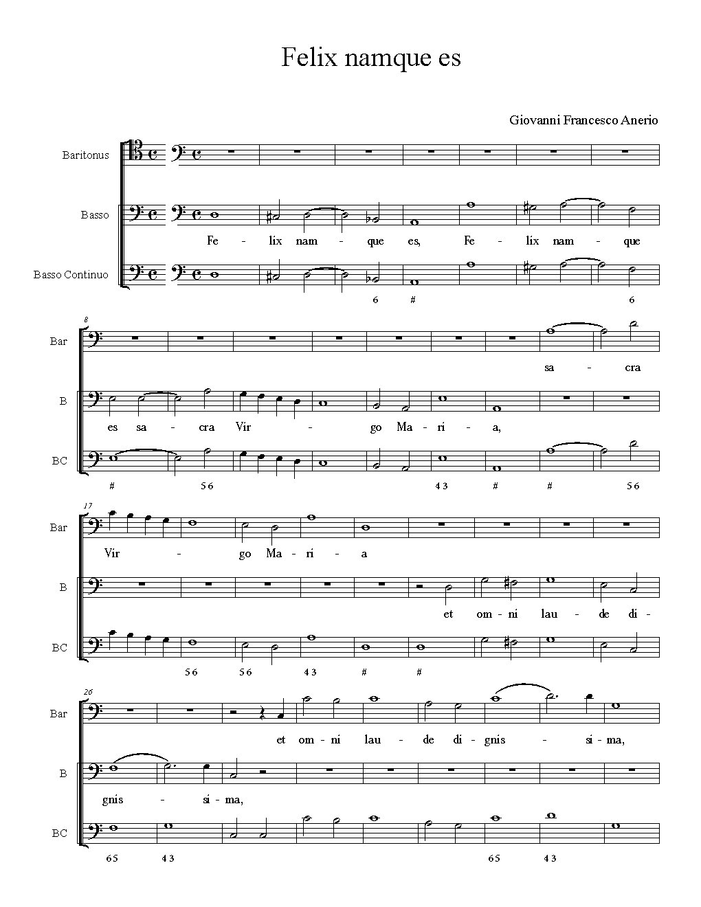 Felix namque es - Choir Script PDF Thumbnail