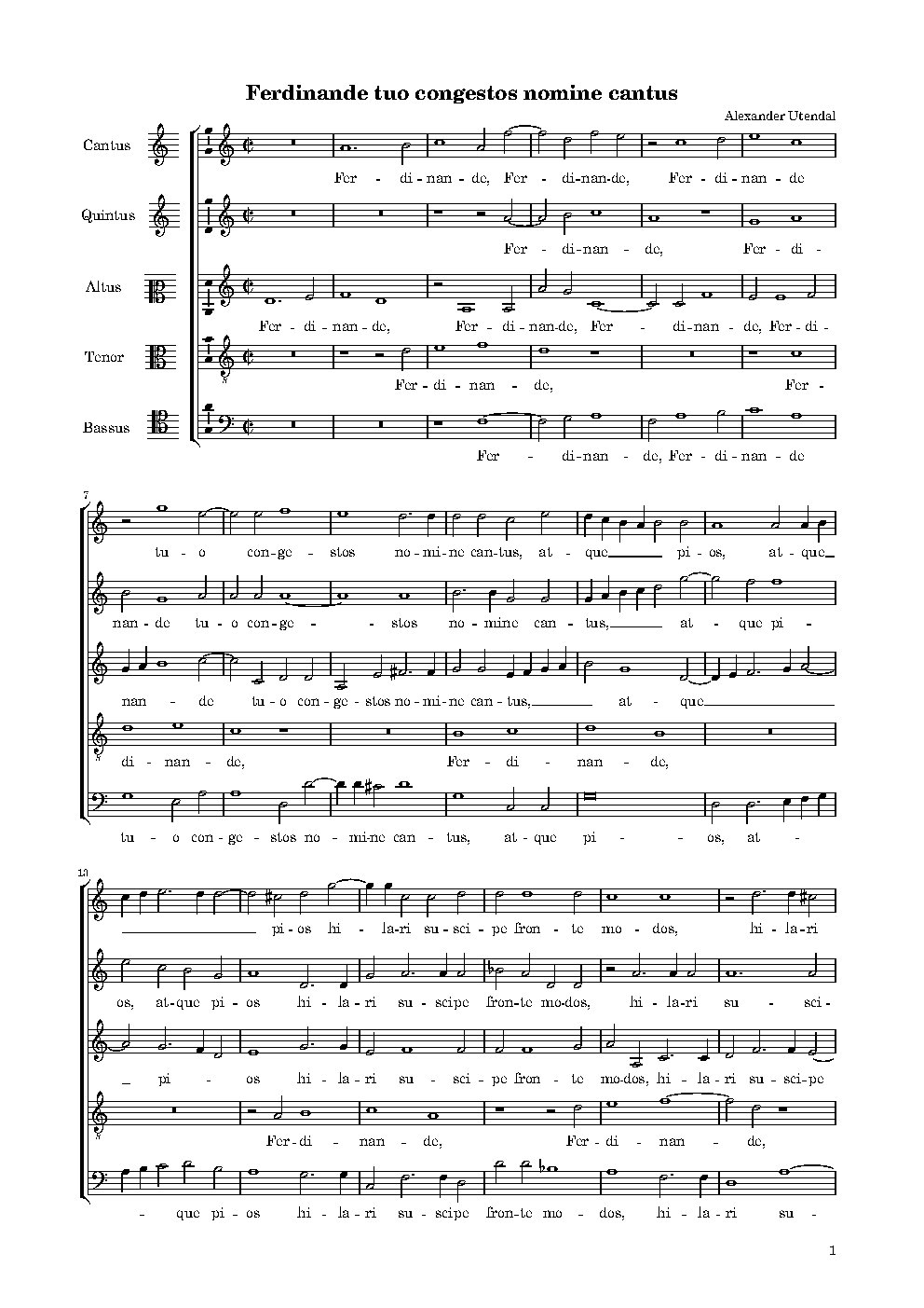 Ferdinande tuo congestos nomine cantus