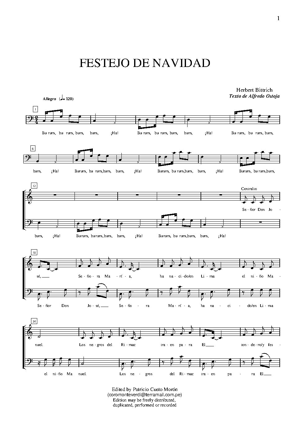 Festejo de Navidad - Choir Script PDF Thumbnail
