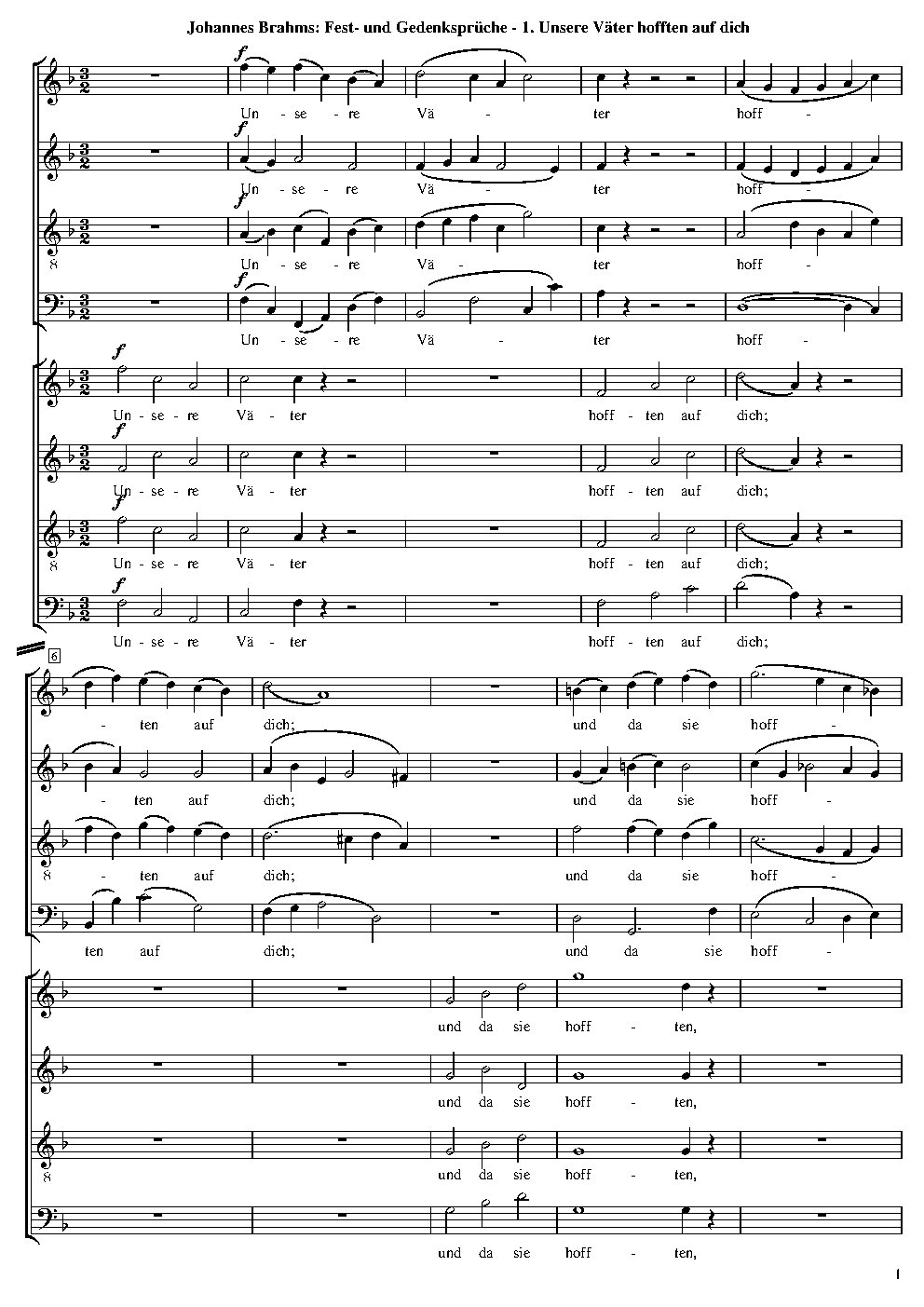 Fest- und Gedenksprüche, Op. 109 - Choir Script PDF Thumbnail