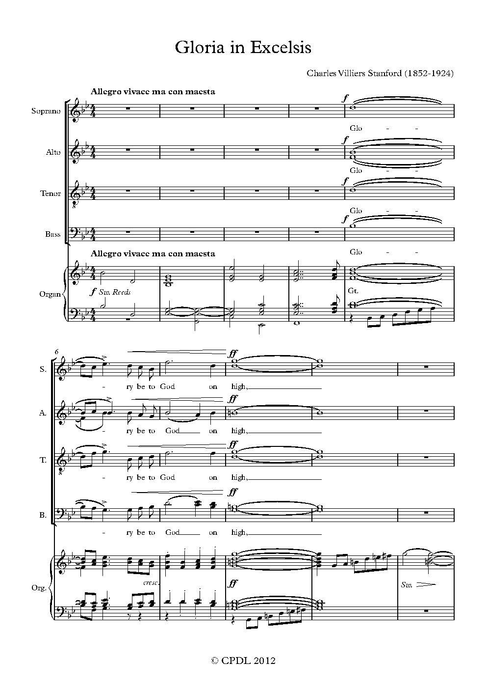 Festal Gloria in Excelsis in B flat