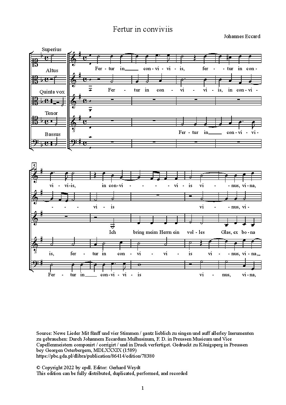 Fertur in conviviis - Choir Script PDF Thumbnail