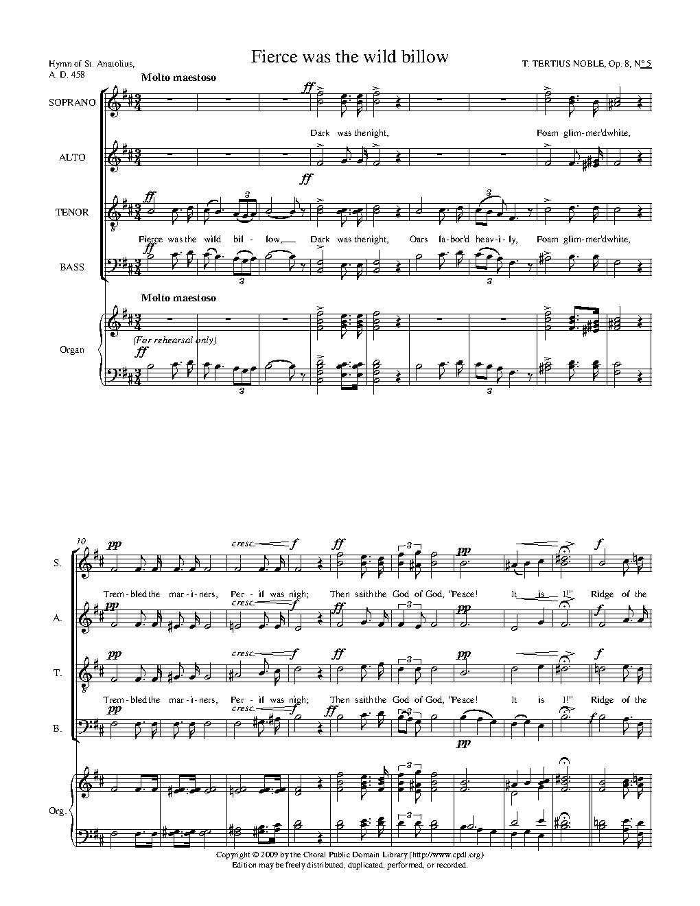 Fierce was the wild billow, Op. 8, No. 5