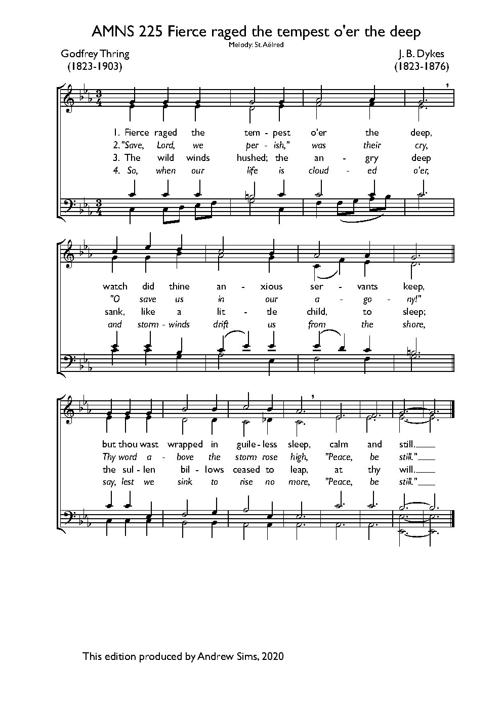 Fierce raged the tempest o'er the deep - Choir Script PDF Thumbnail