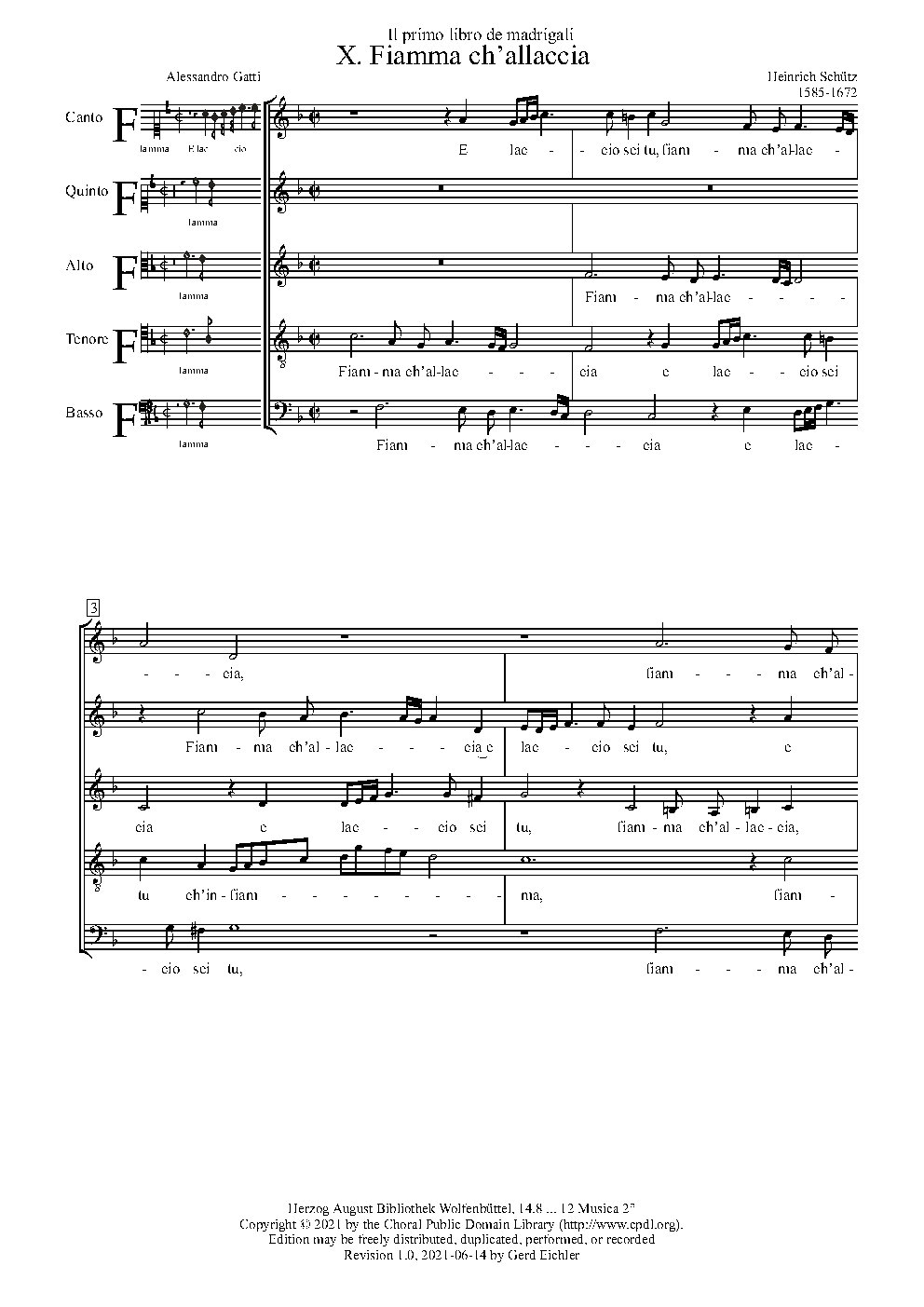Fiamma ch’allaccia - Choir Script PDF Thumbnail