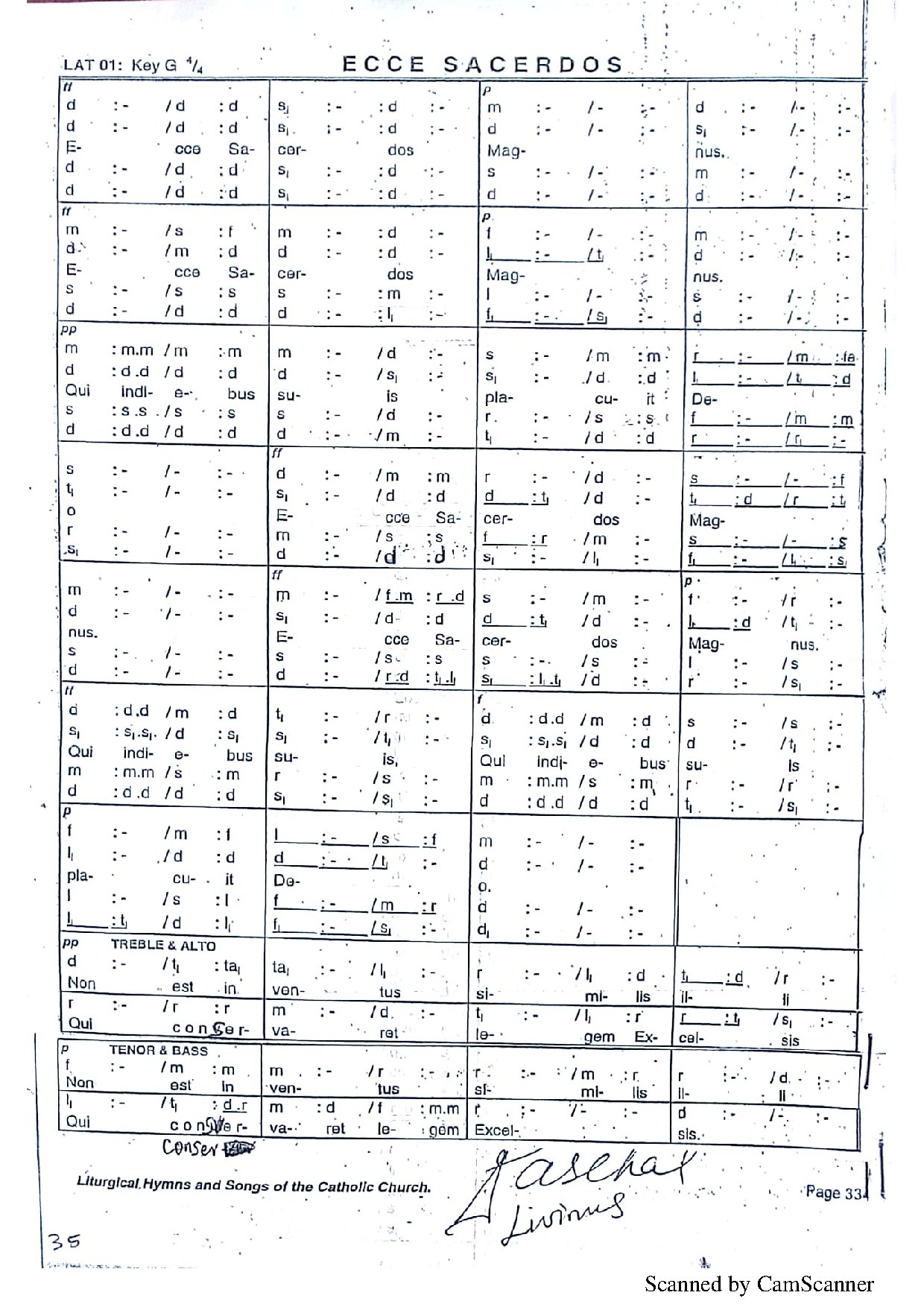 (Ent) Ecce Sacerdos - Download Choir Script PDF
