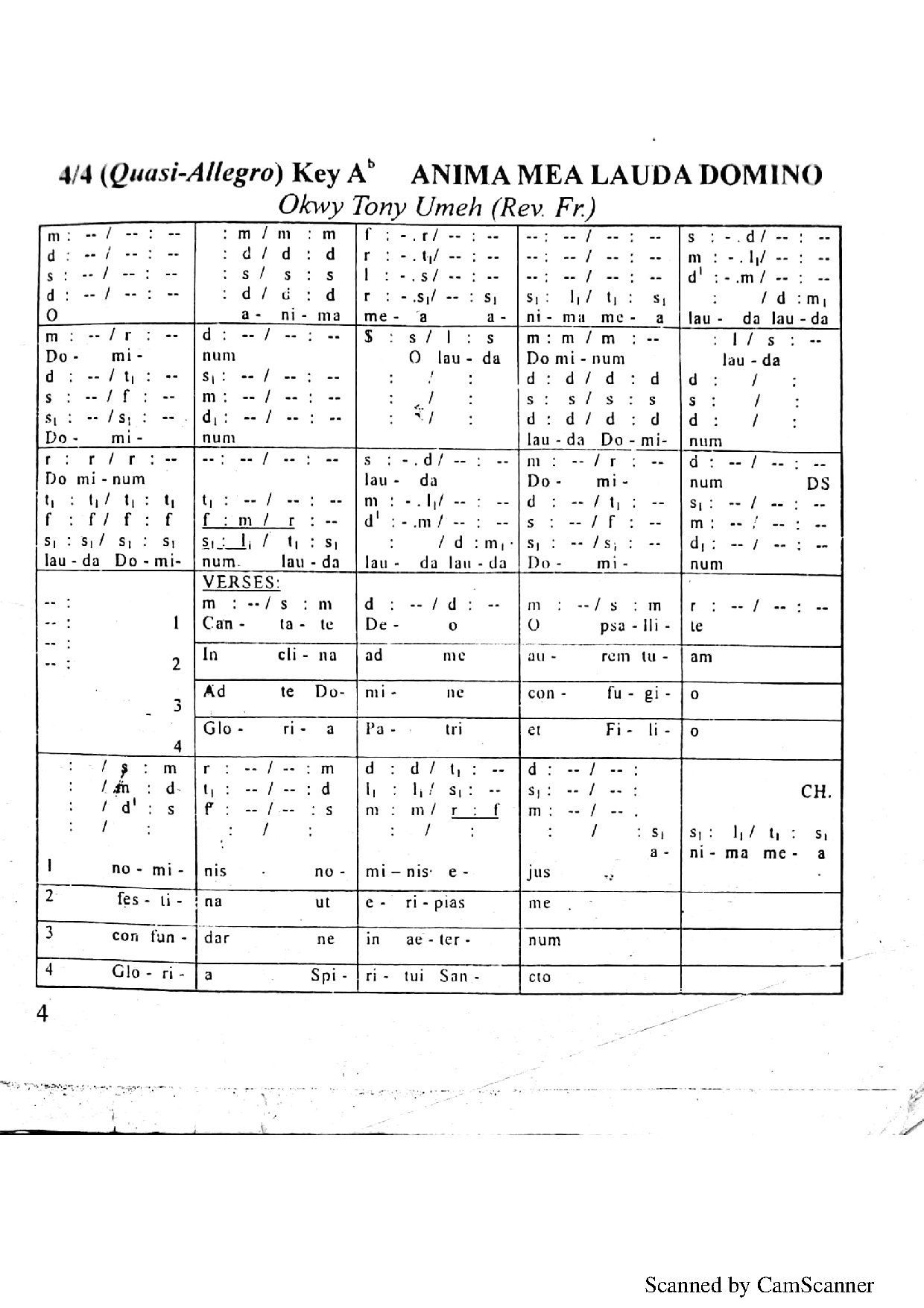 (Ent) Anima Mea - Fr. Tony Umeh - Download Choir Script PDF