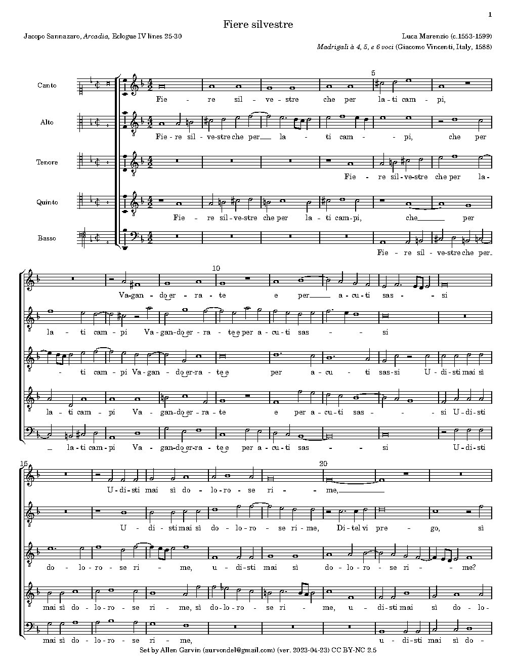 Fiere silvestre - Choir Script PDF Thumbnail