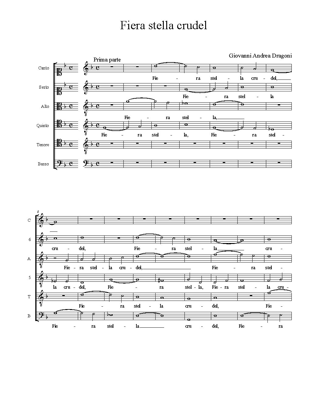 Fiera stella crudel - Choir Script PDF Thumbnail
