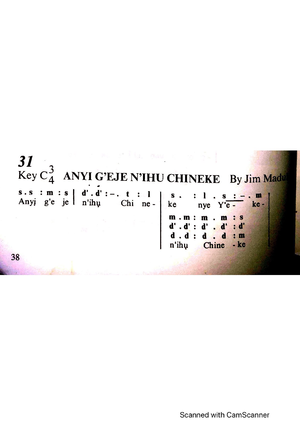 (ENT) Anyi Ga Eje N’ihu Chineke - Jim Madu - Download Choir Script PDF